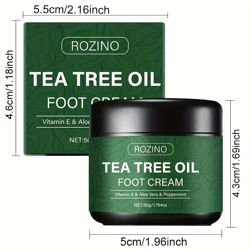 [Two sets]ROZINO Tea Tree Oil Foot Cream, Warming Cream —— Suitable for calluses, dry and cracked feet, hands, heels, elbows, nails and knees —— Softens and moisturizes the skin