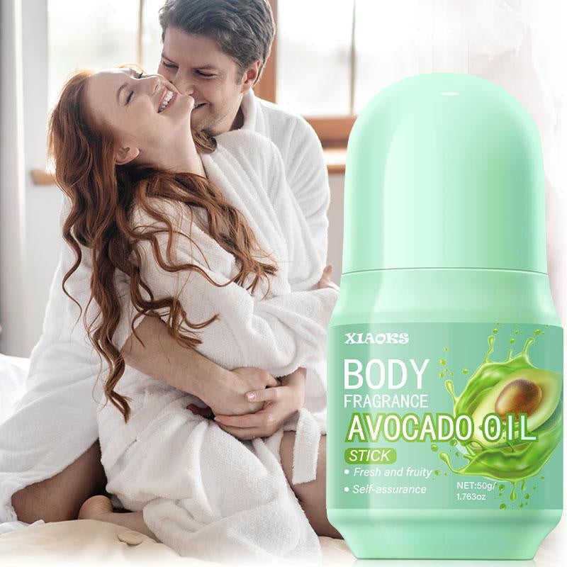 XIAOKS Avocado Oil Body Fragrance Stick 50g - Fresh Fruity Scent, Long-Lasting, Non-Greasy, Multi-Site Applicable, Body Care, Gentle Moisturizing, Mint Scented