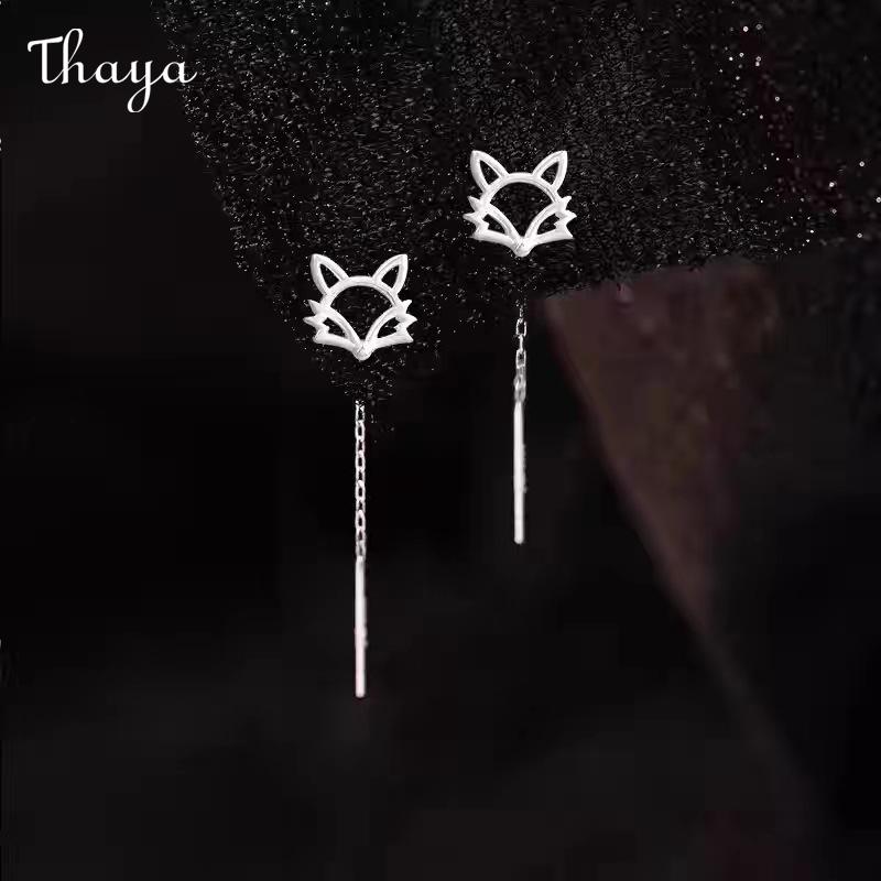Thaya 999 Silver Fox Tail Earrings