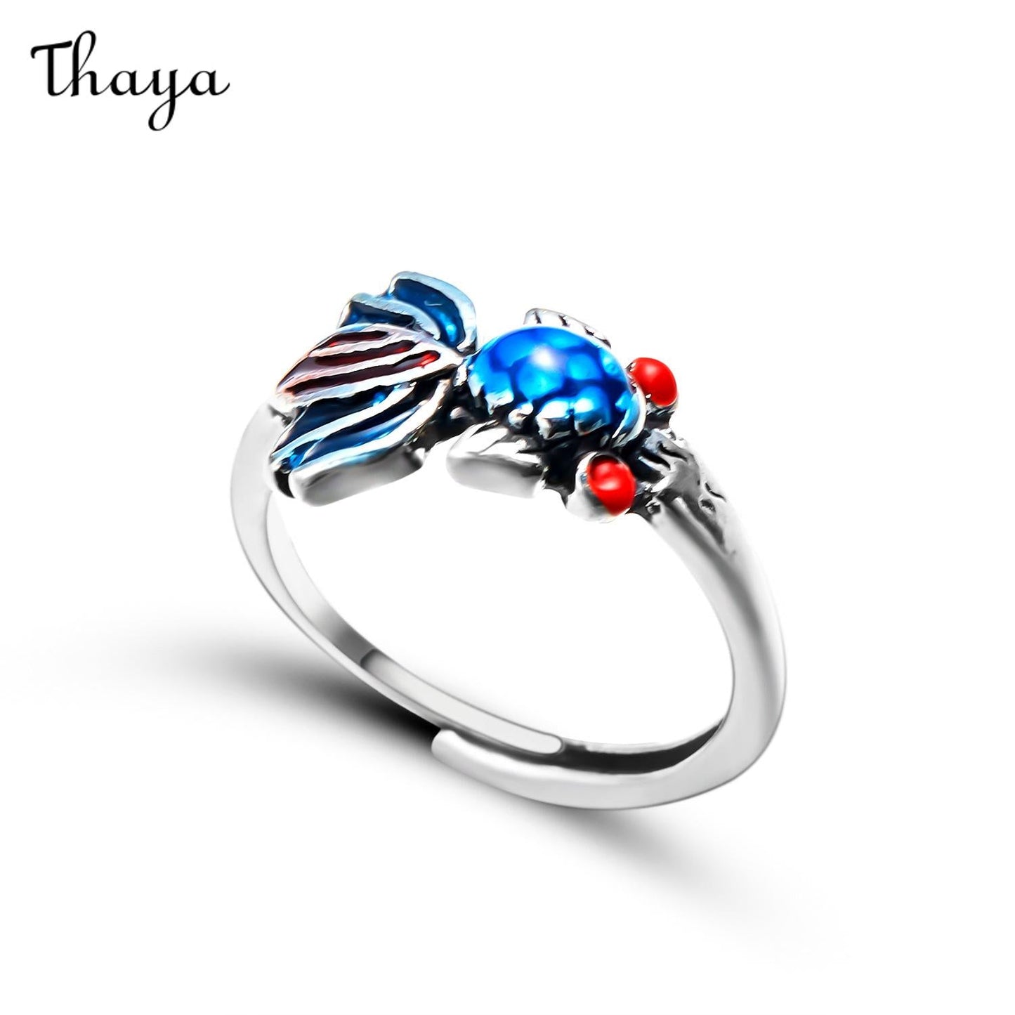 Thaya Cloisonne Lotus Adjustable Ring